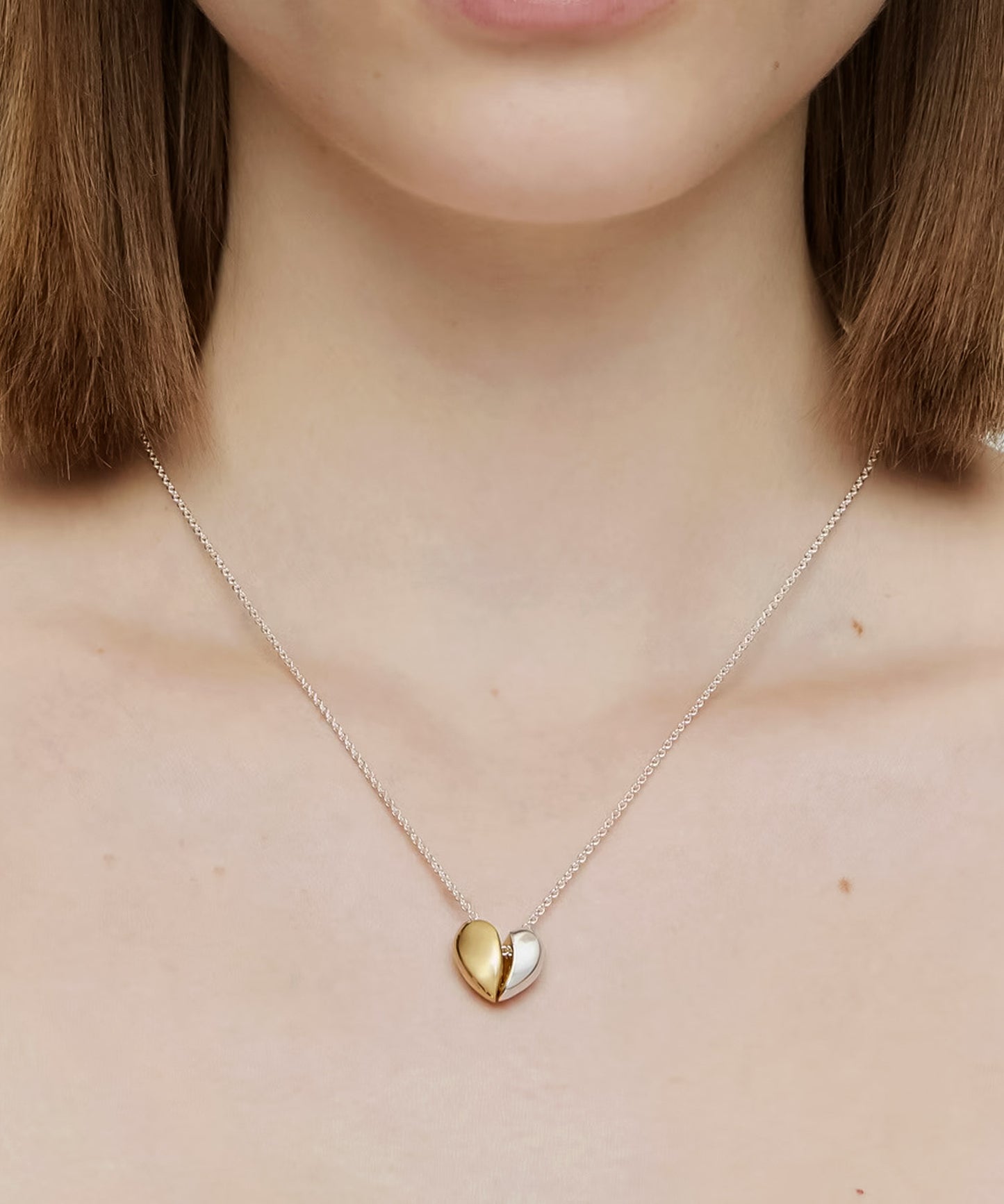 blackdia ocean バイカラー ハートネックレス