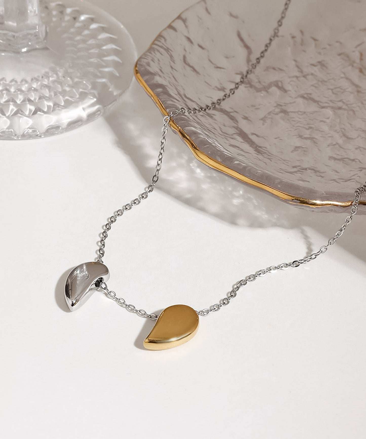 blackdia ocean バイカラー ハートネックレス