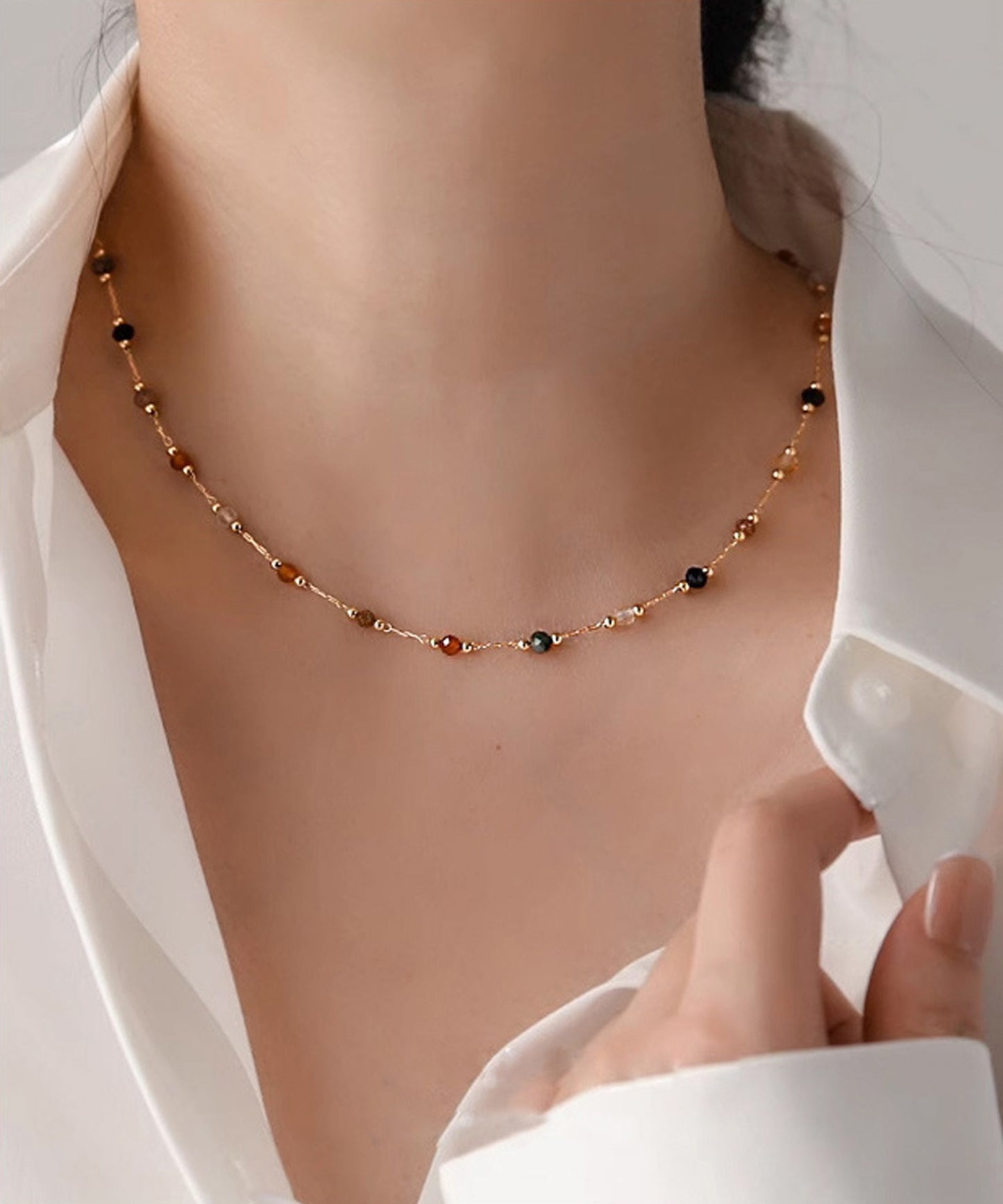 blackdia ocean 天然石ビーズネックレス