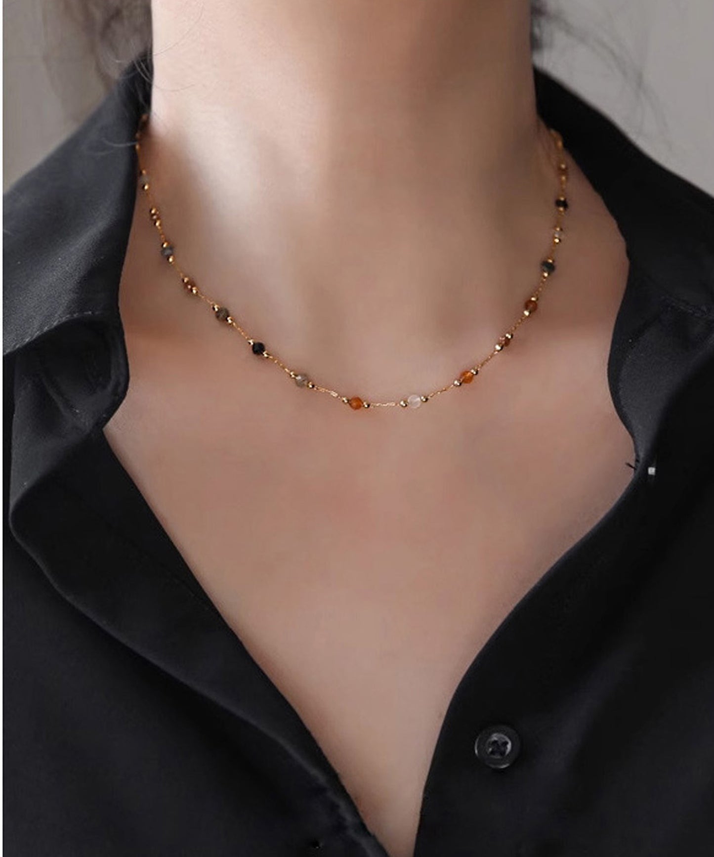 blackdia ocean 天然石ビーズネックレス