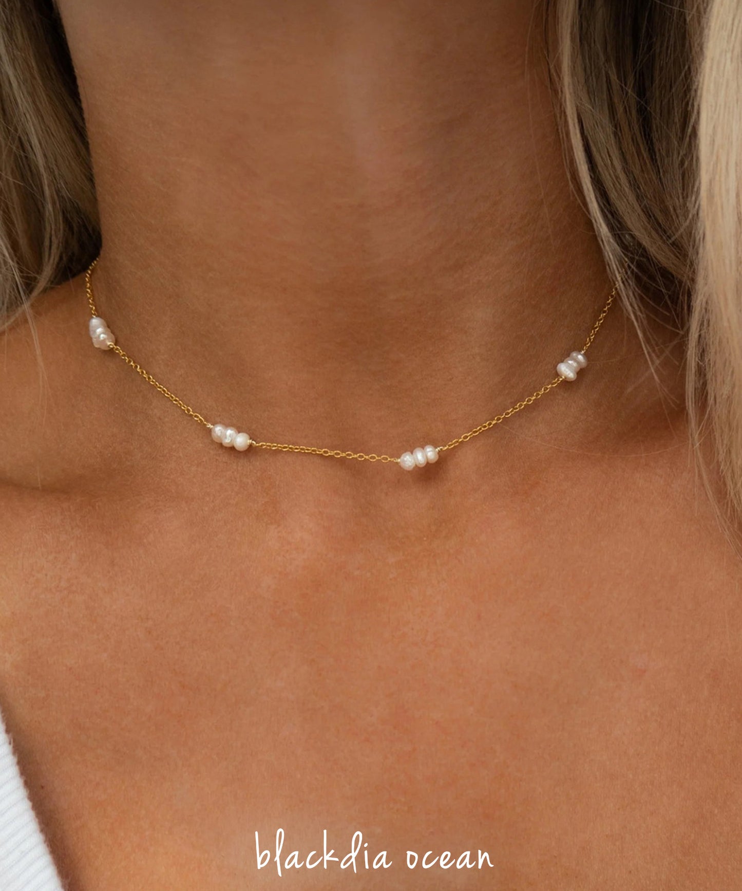 blackdia ocean 淡水パール ポイントネックレス