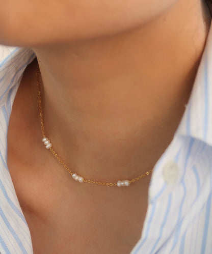 blackdia ocean 淡水パール ポイントネックレス