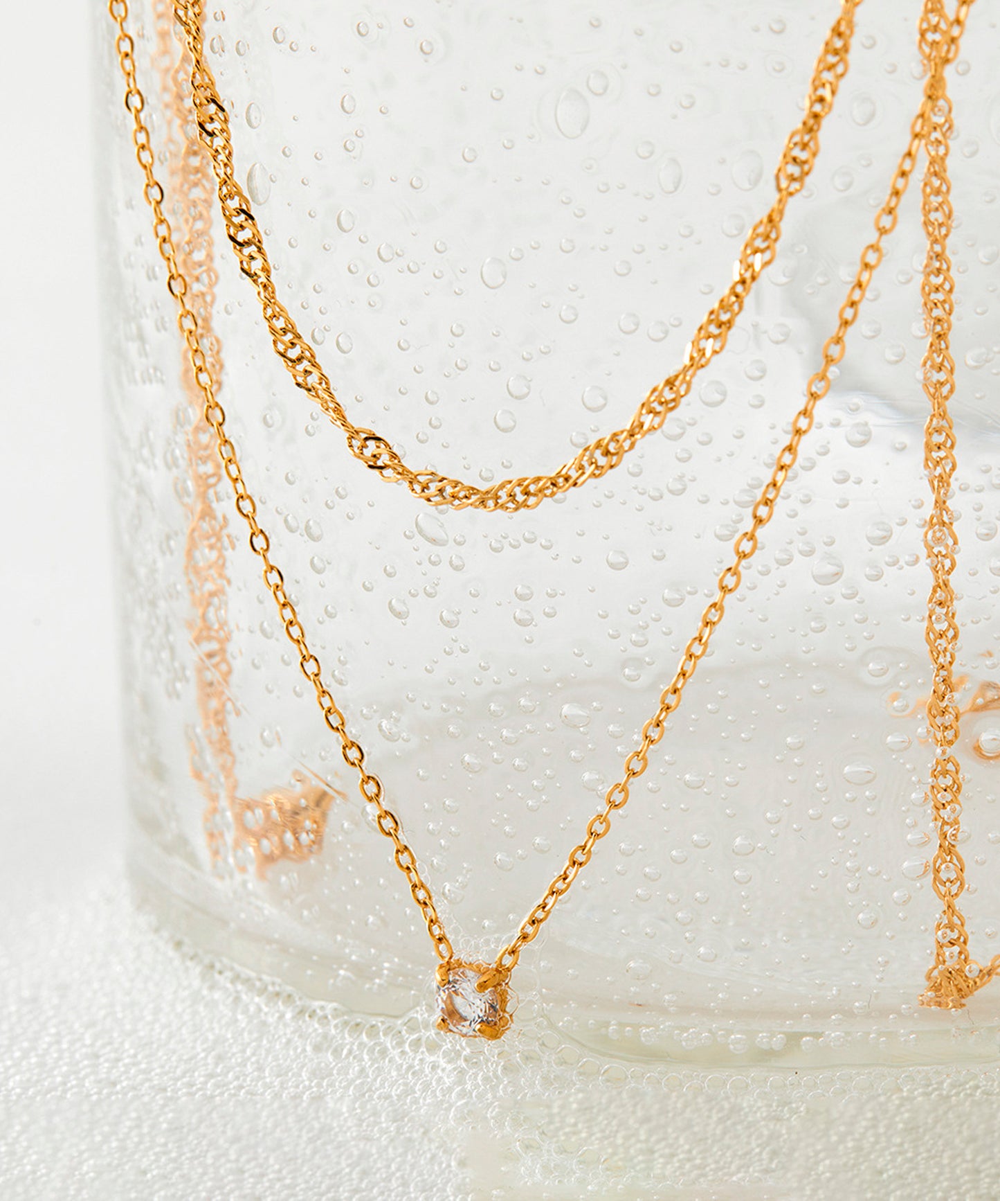 blackdia ocean ジルコニアレイヤードチェーンネックレス