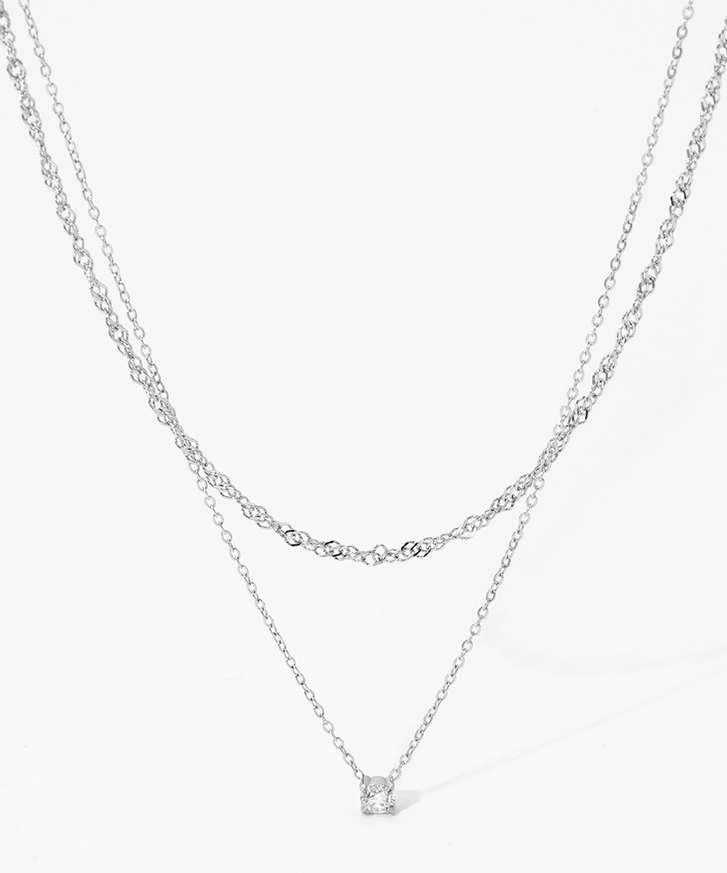 blackdia ocean ジルコニアレイヤードチェーンネックレス