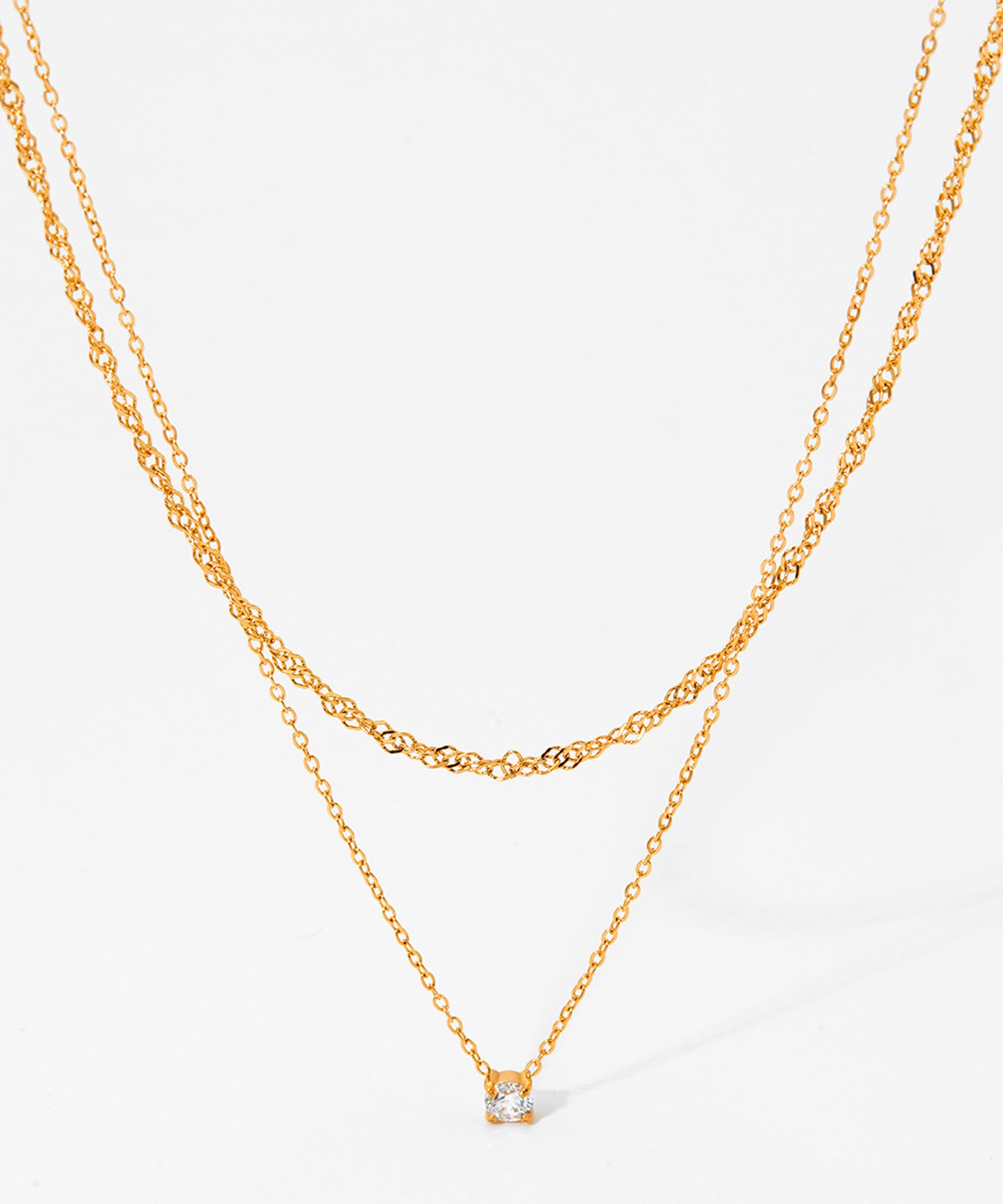 blackdia ocean ジルコニアレイヤードチェーンネックレス