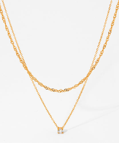 blackdia ocean ジルコニアレイヤードチェーンネックレス