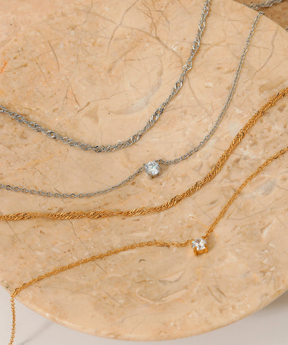 blackdia ocean ジルコニアレイヤードチェーンネックレス