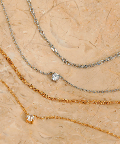 blackdia ocean ジルコニアレイヤードチェーンネックレス