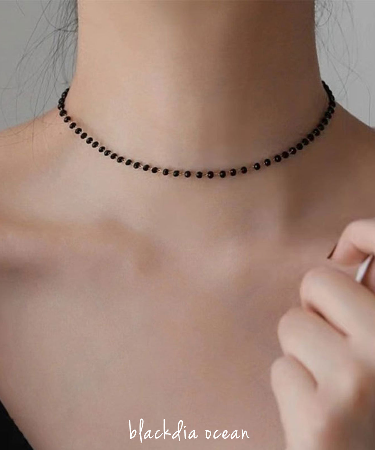 blackdia ocean カットビーズ ショートネックレス
