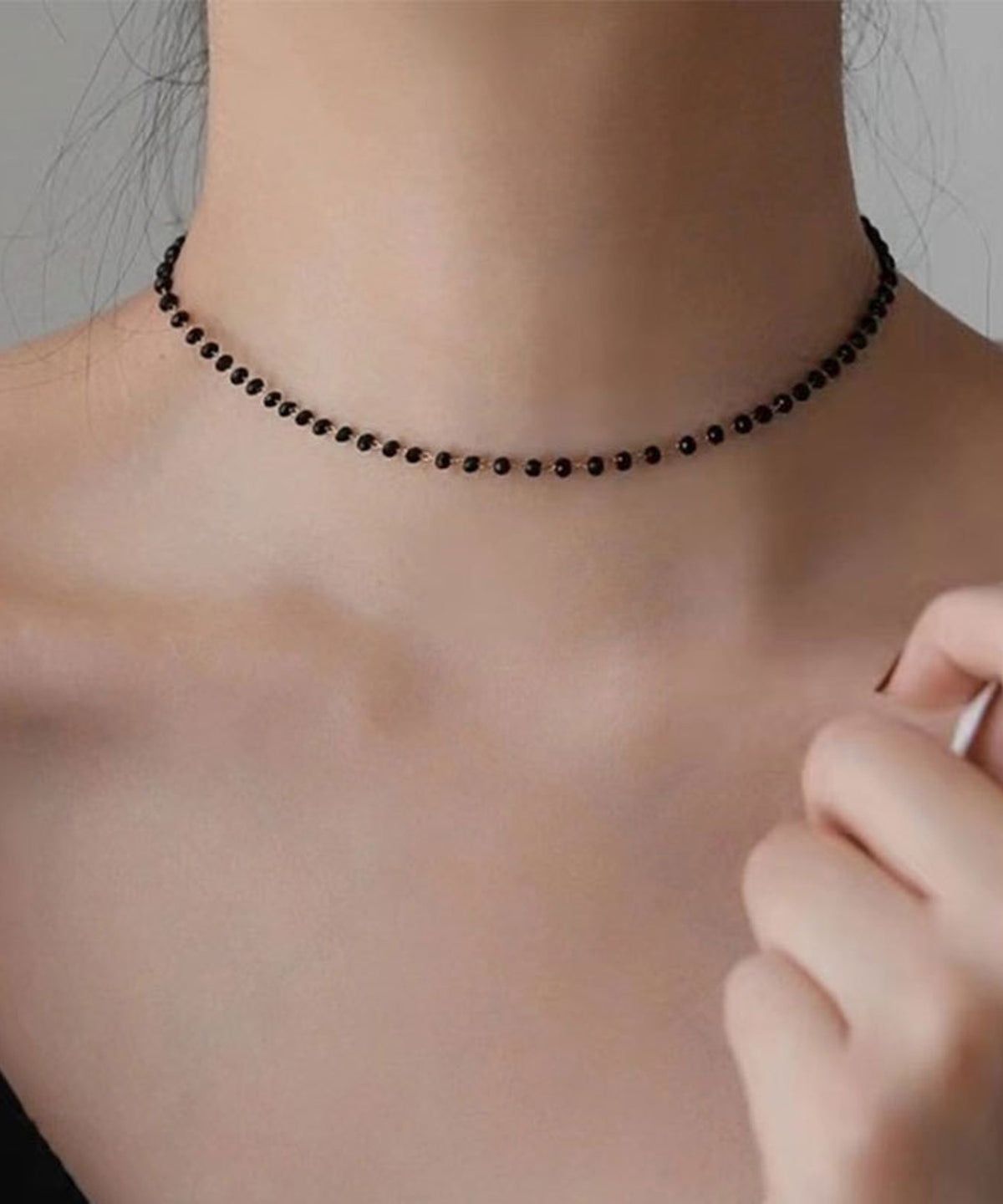 blackdia ocean カットビーズ ショートネックレス