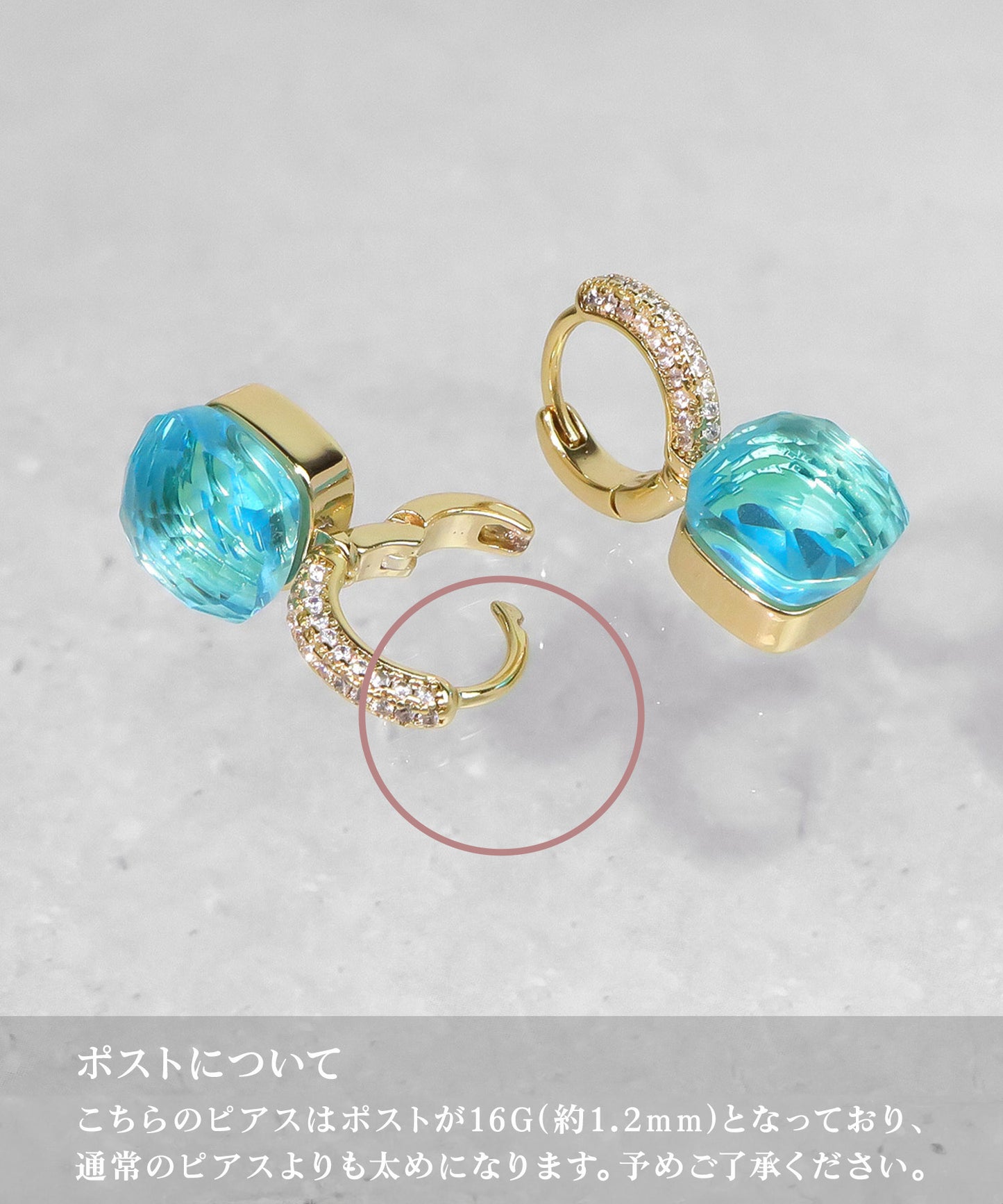 【SALE¥2,990→¥1,990】blackdia ocean ジルコニアクォーツピアス