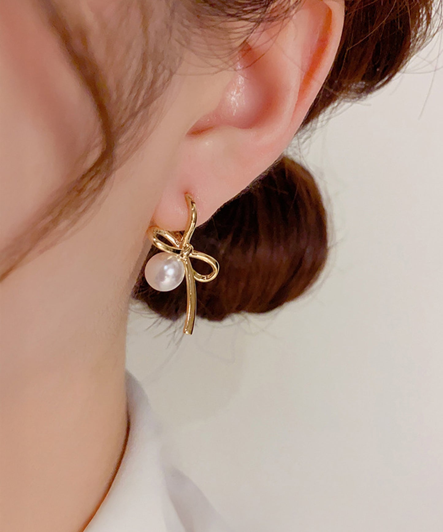 blackdia ocean ニュアンスリボン パールピアス