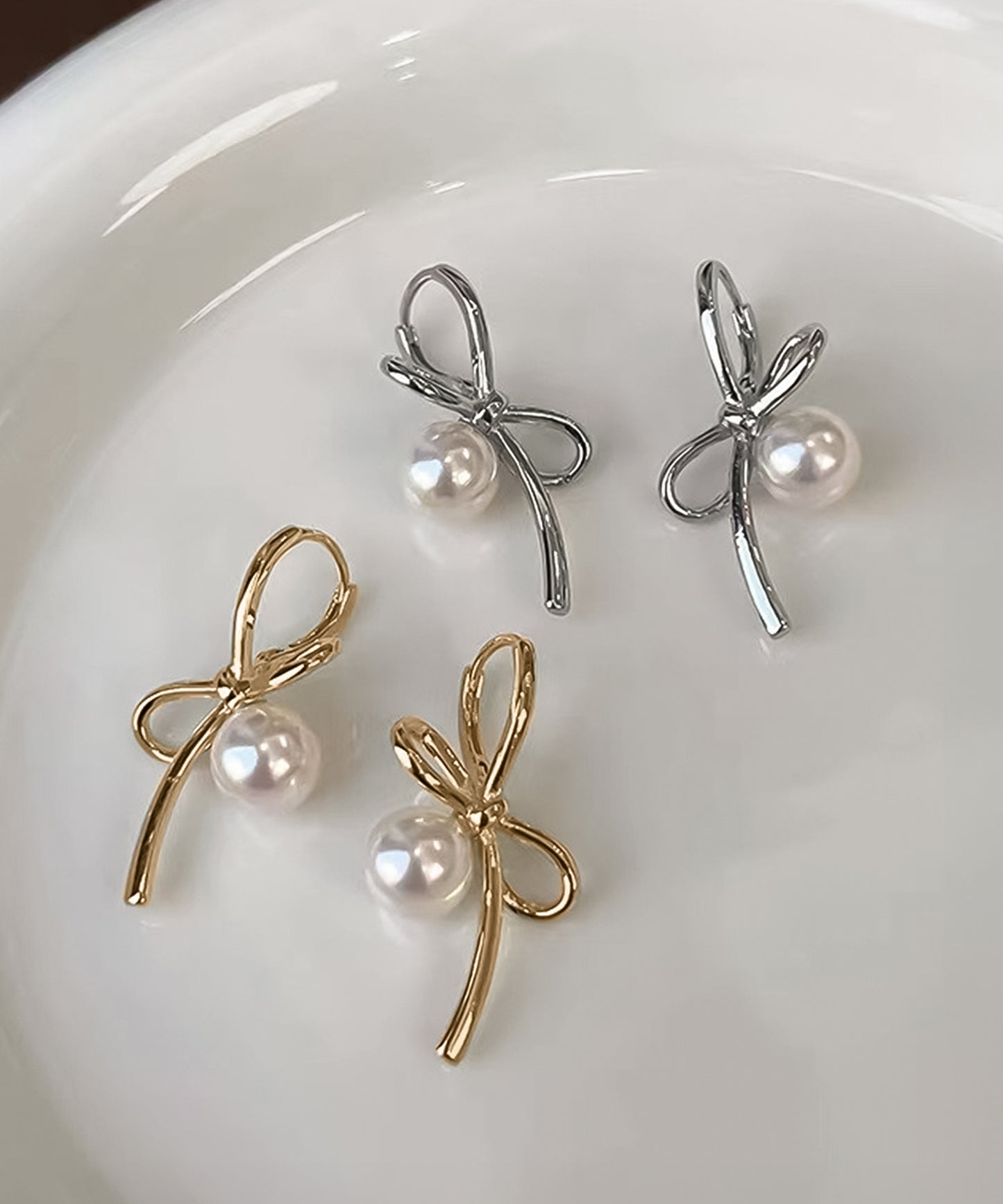 blackdia ocean ニュアンスリボン パールピアス