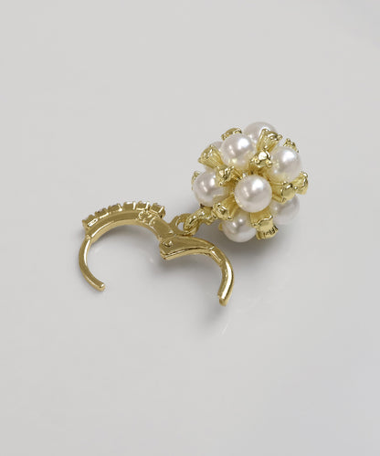 【今週末限定価格】blackdia ocean パールメッシュボールピアス