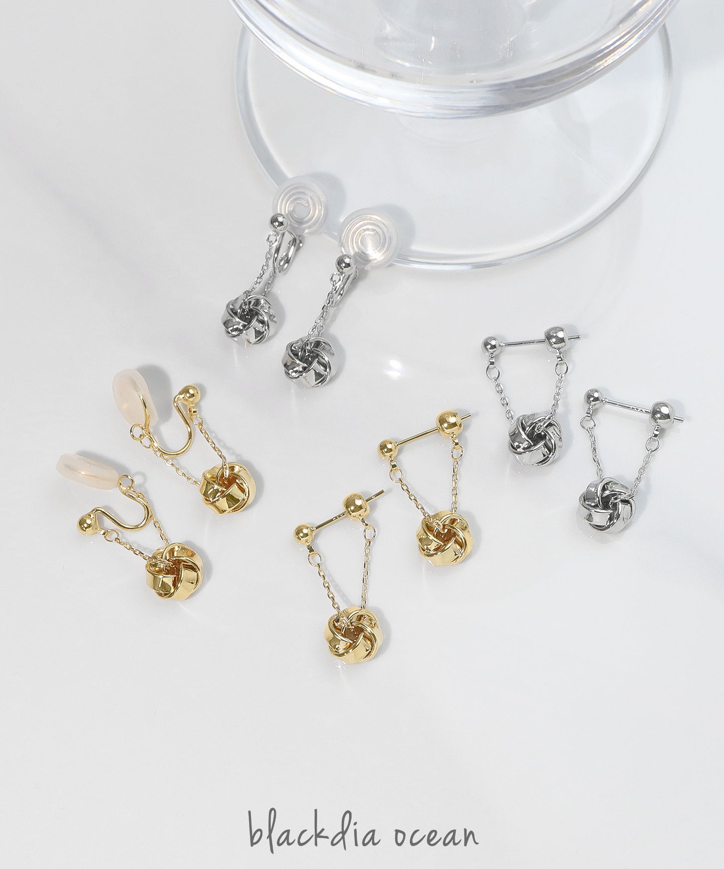 blackdia ocean チェーンフープ ツイストピアス/イヤリング