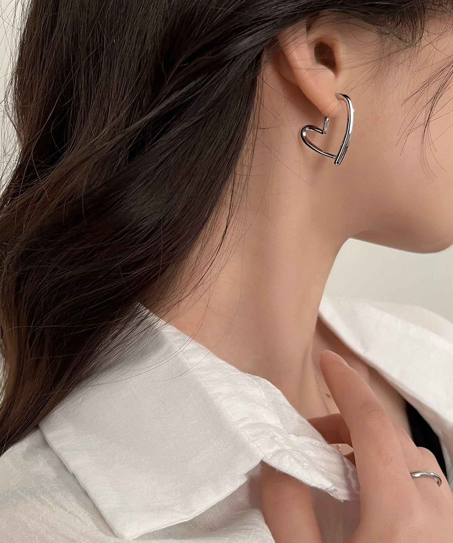 blackdia ocean オープンハート フープピアス/イヤリング