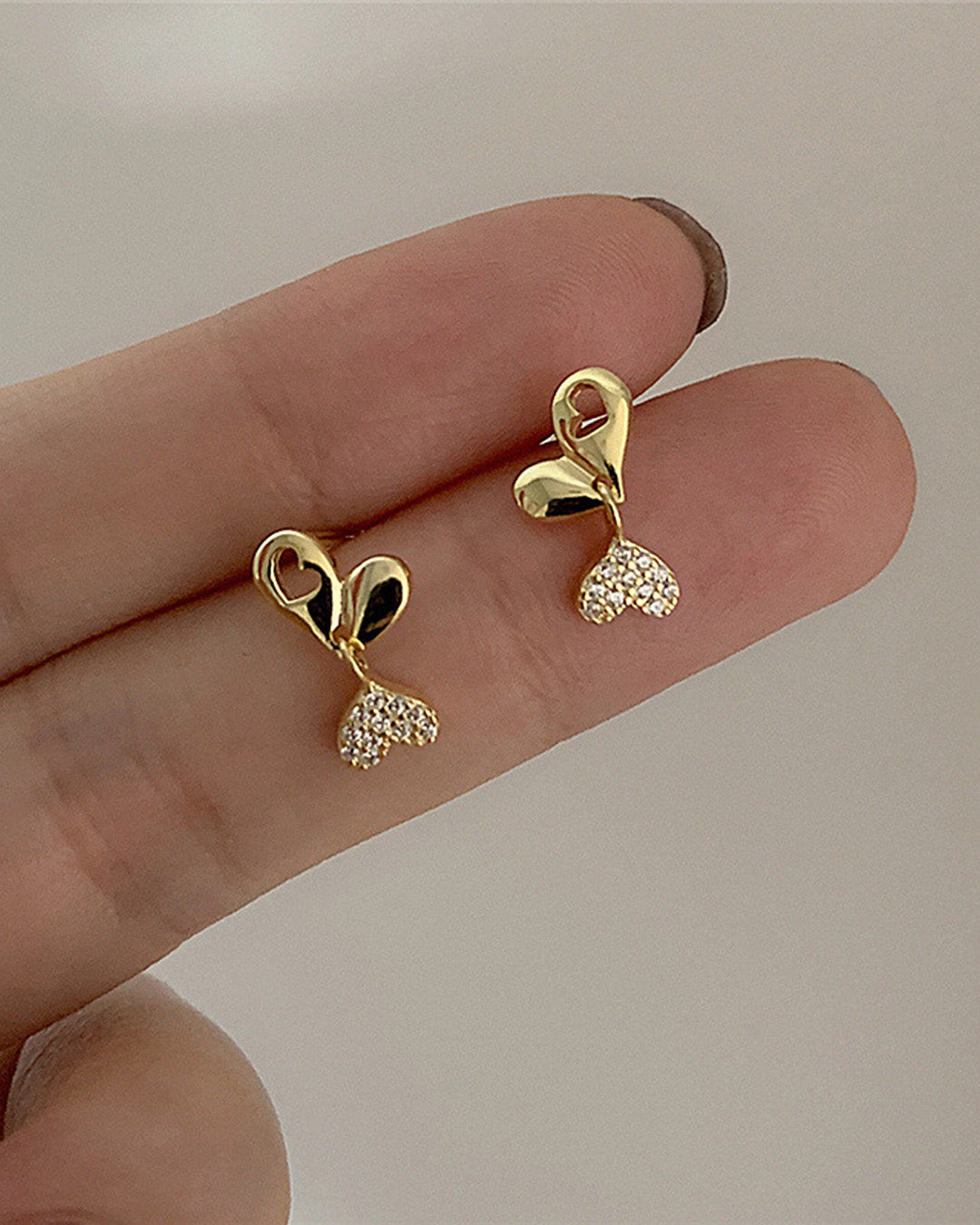 blackdia ocean ダブルハート ミニピアス/イヤリング