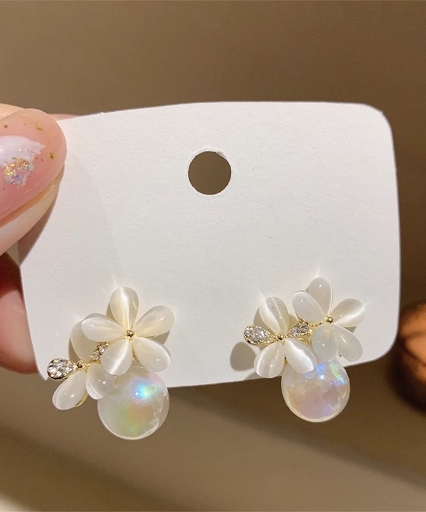 blackdia ocean ホワイトフラワー ピアス/イヤリング