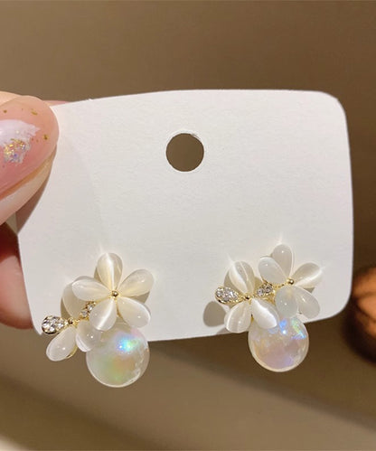 blackdia ocean ホワイトフラワー ピアス/イヤリング