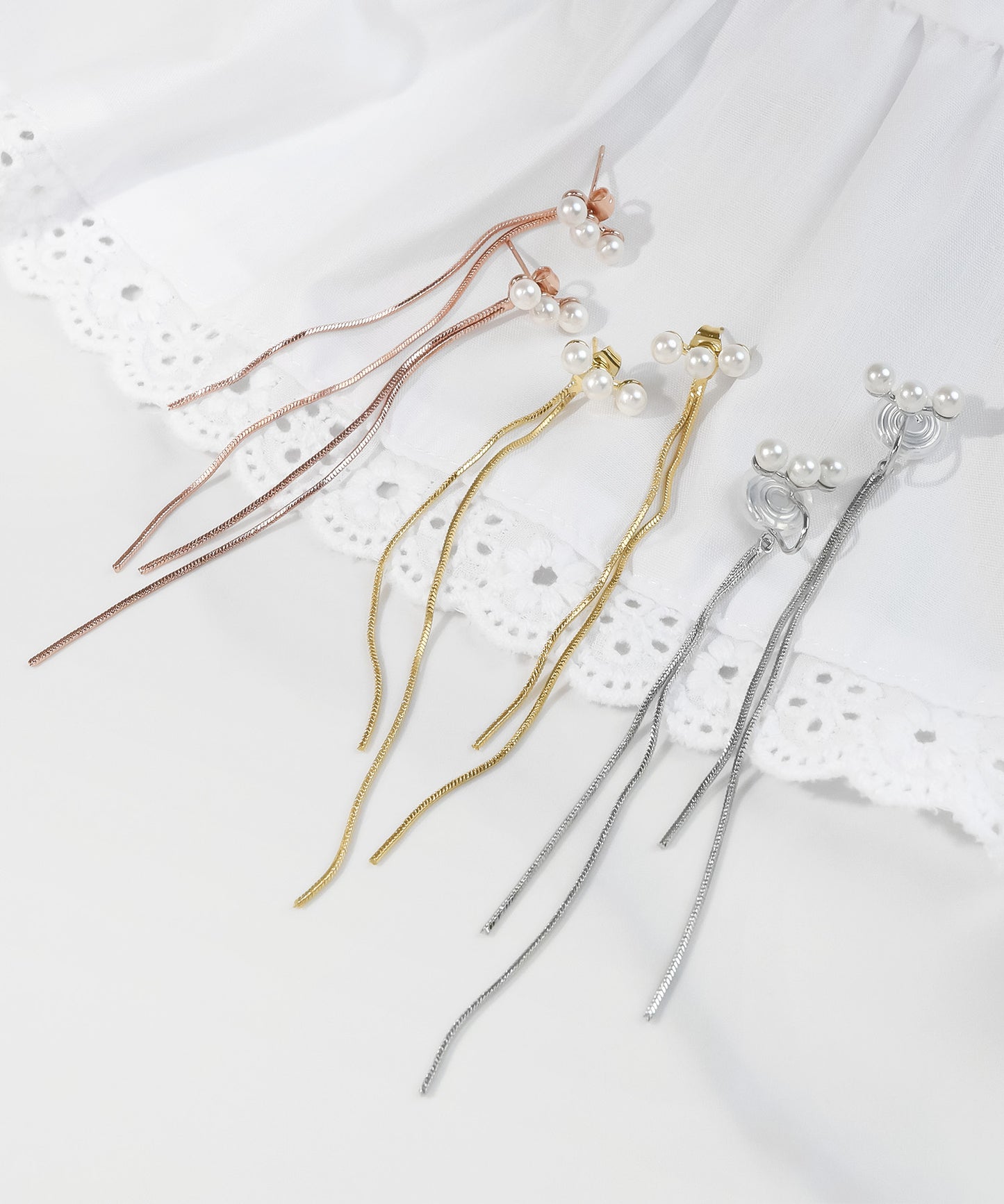 【今週末限定価格】blackdia ocean パール ロングチェーン ピアス/イヤリング