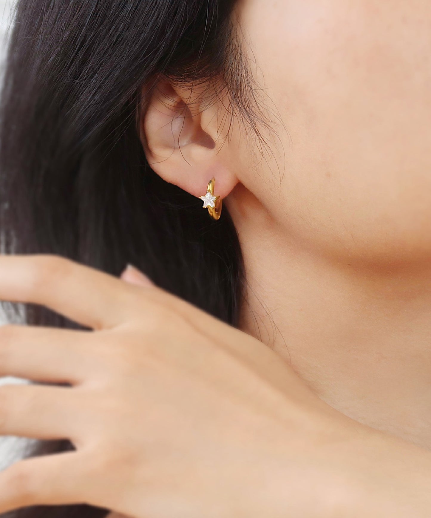 blackdia ocean ポイントジルコニア フープピアス
