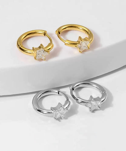 blackdia ocean ポイントジルコニア フープピアス