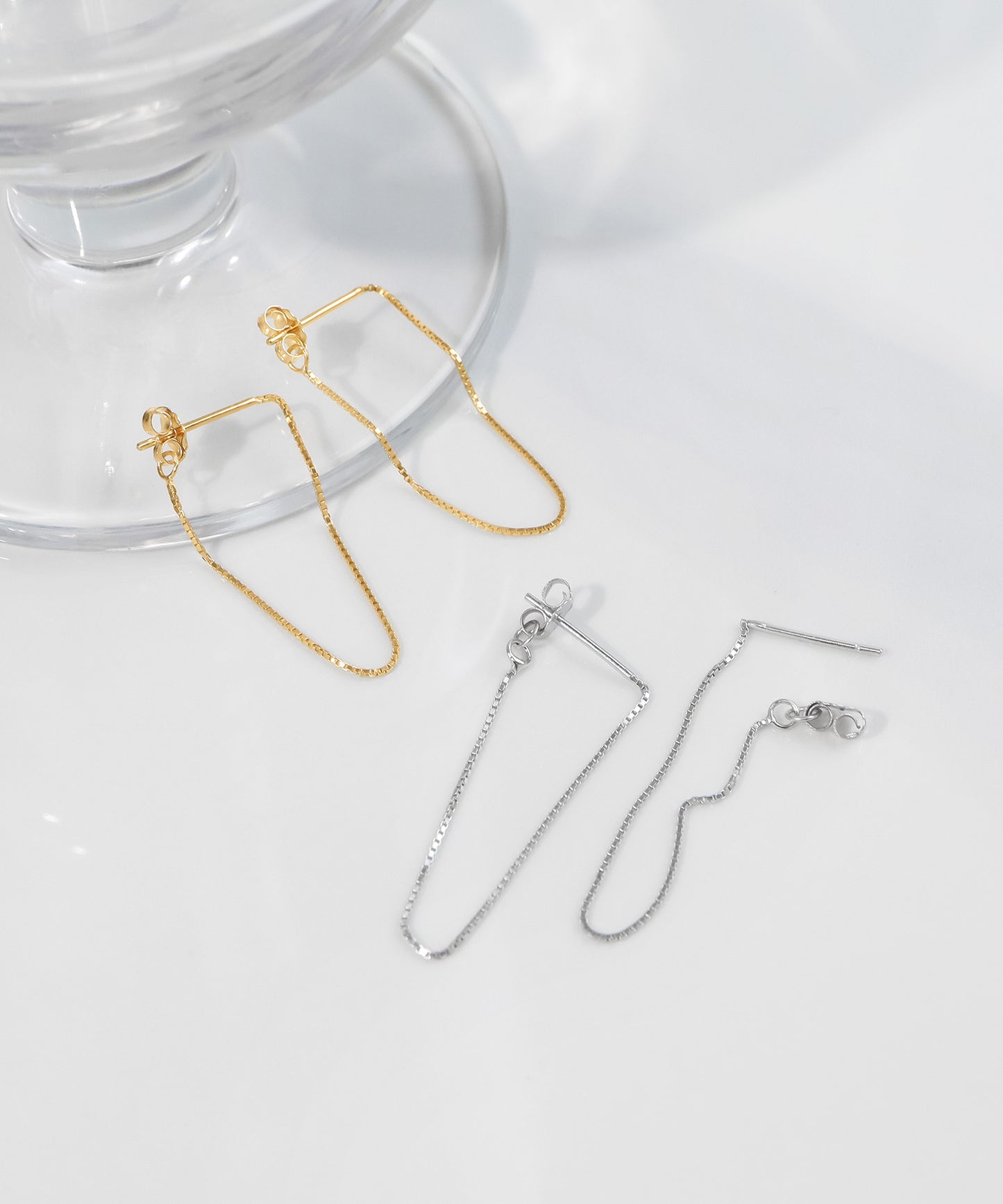 blackdia ocean ボックスチェーンピアス silver925