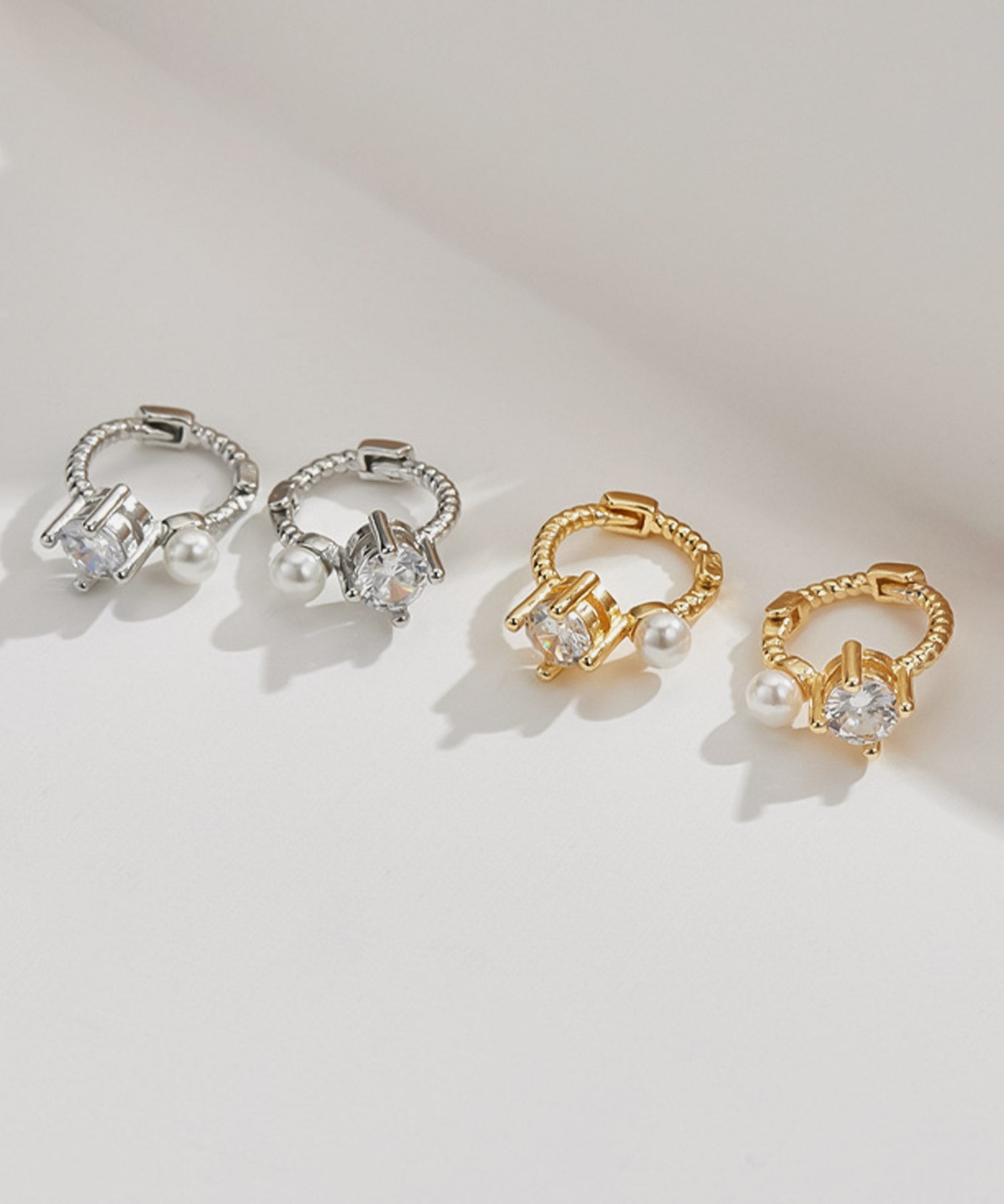 blackdia ocean パール&ジルコニア フープピアス