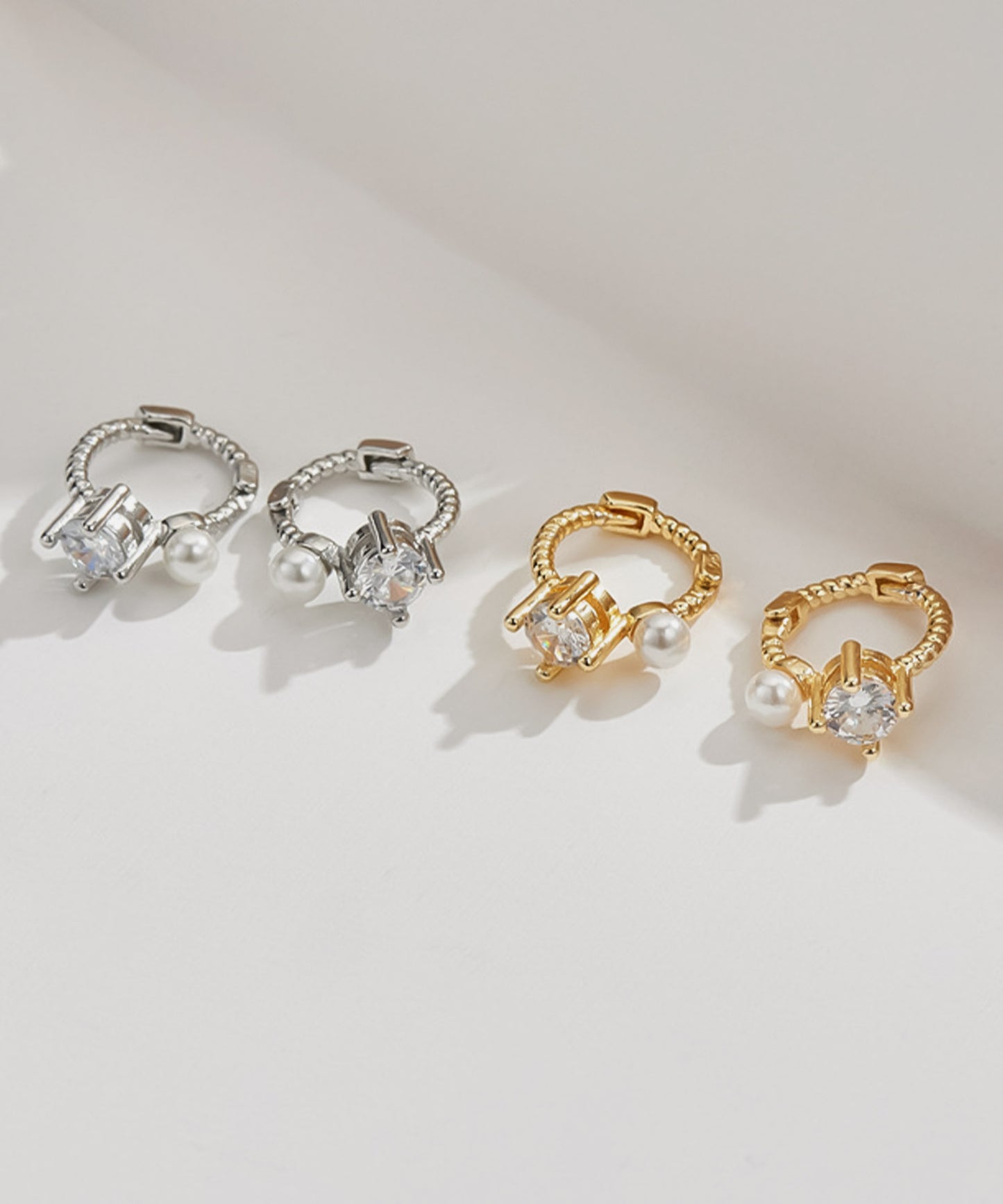 blackdia ocean パール&ジルコニア フープピアス