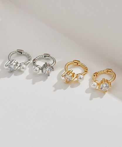 blackdia ocean パール&ジルコニア フープピアス