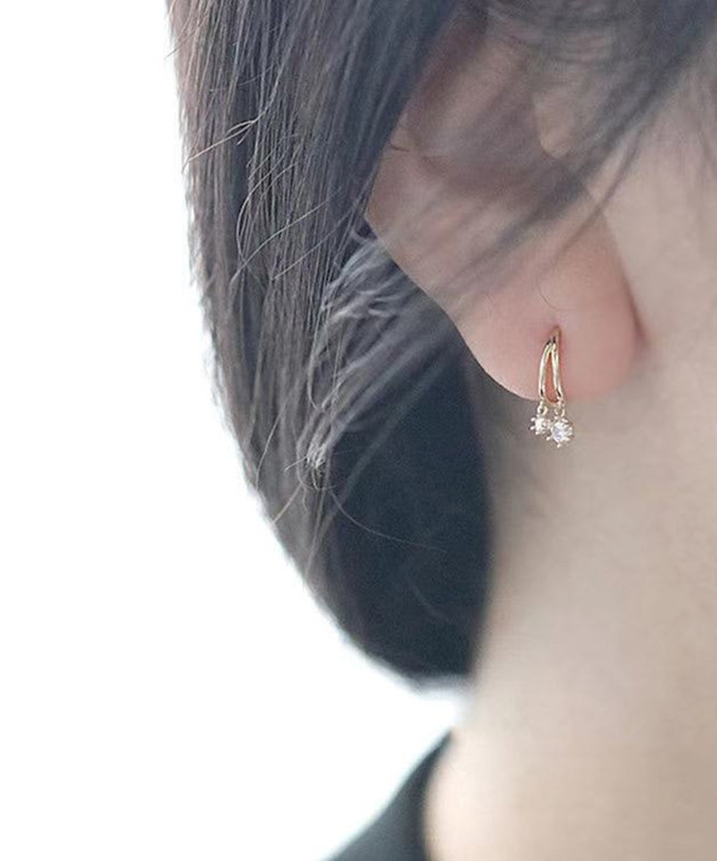 blackdia ocean ジルコニア ツインフープピアス