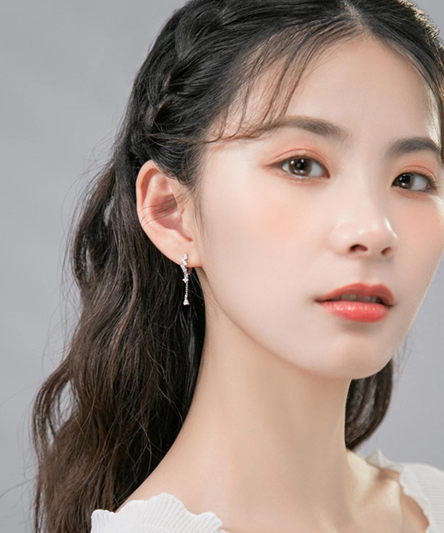 blackdia ocean ジルコニア ドロップチェーン ピアス　