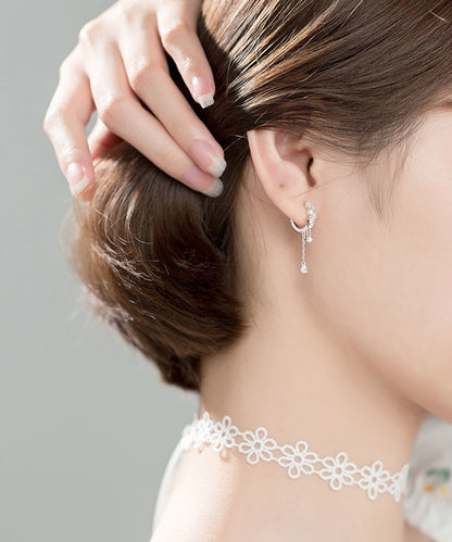 blackdia ocean ジルコニア ドロップチェーン ピアス　