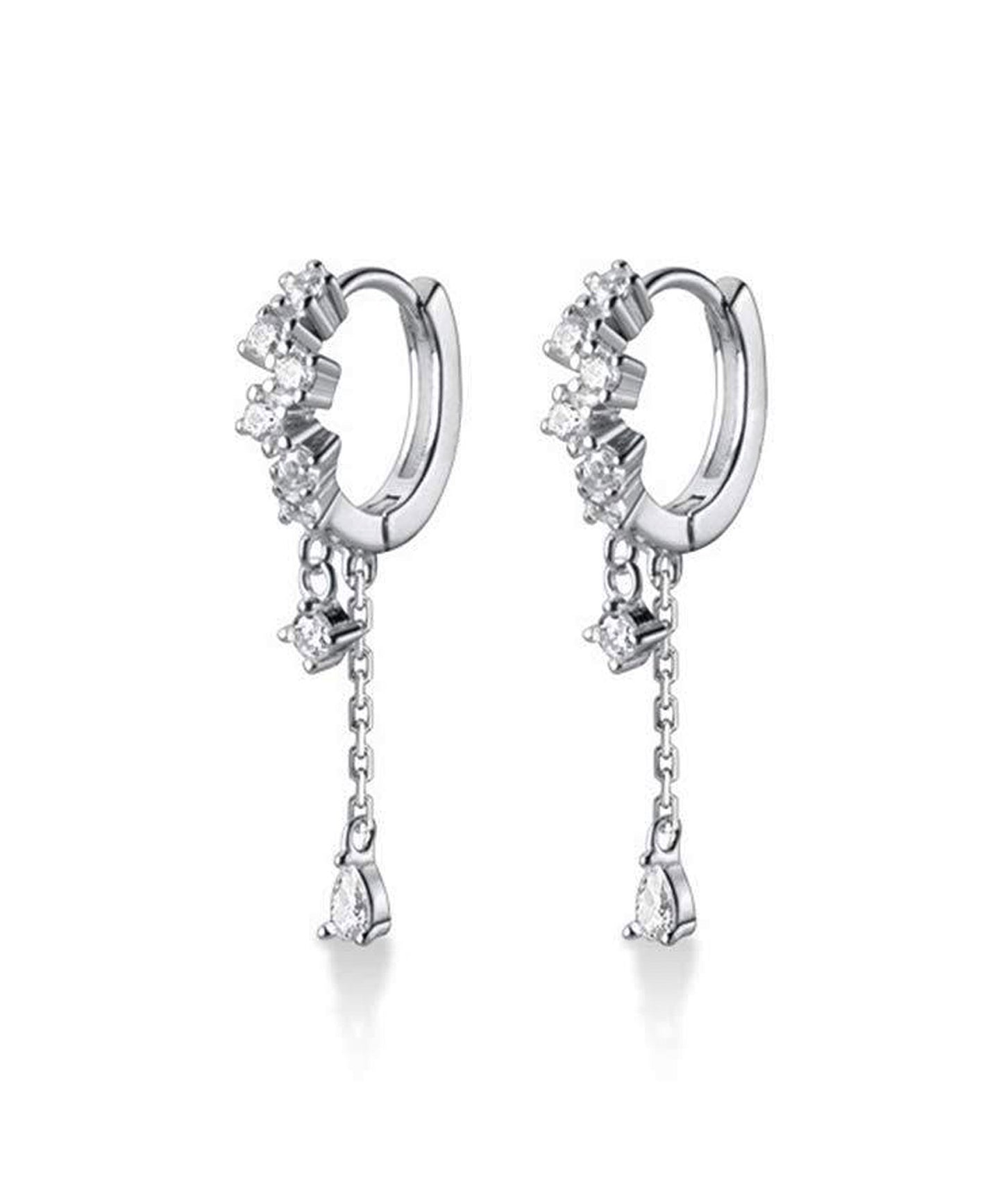 blackdia ocean ジルコニア ドロップチェーン ピアス　