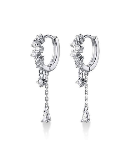 blackdia ocean ジルコニア ドロップチェーン ピアス　