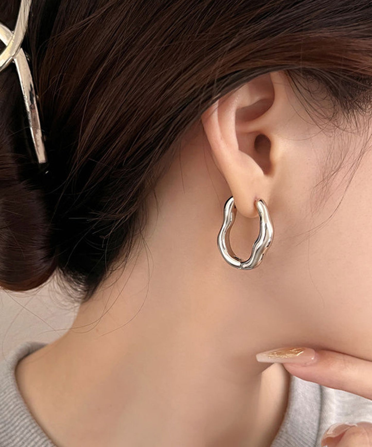 blackdia ocean オーバル ニュアンス フープピアス