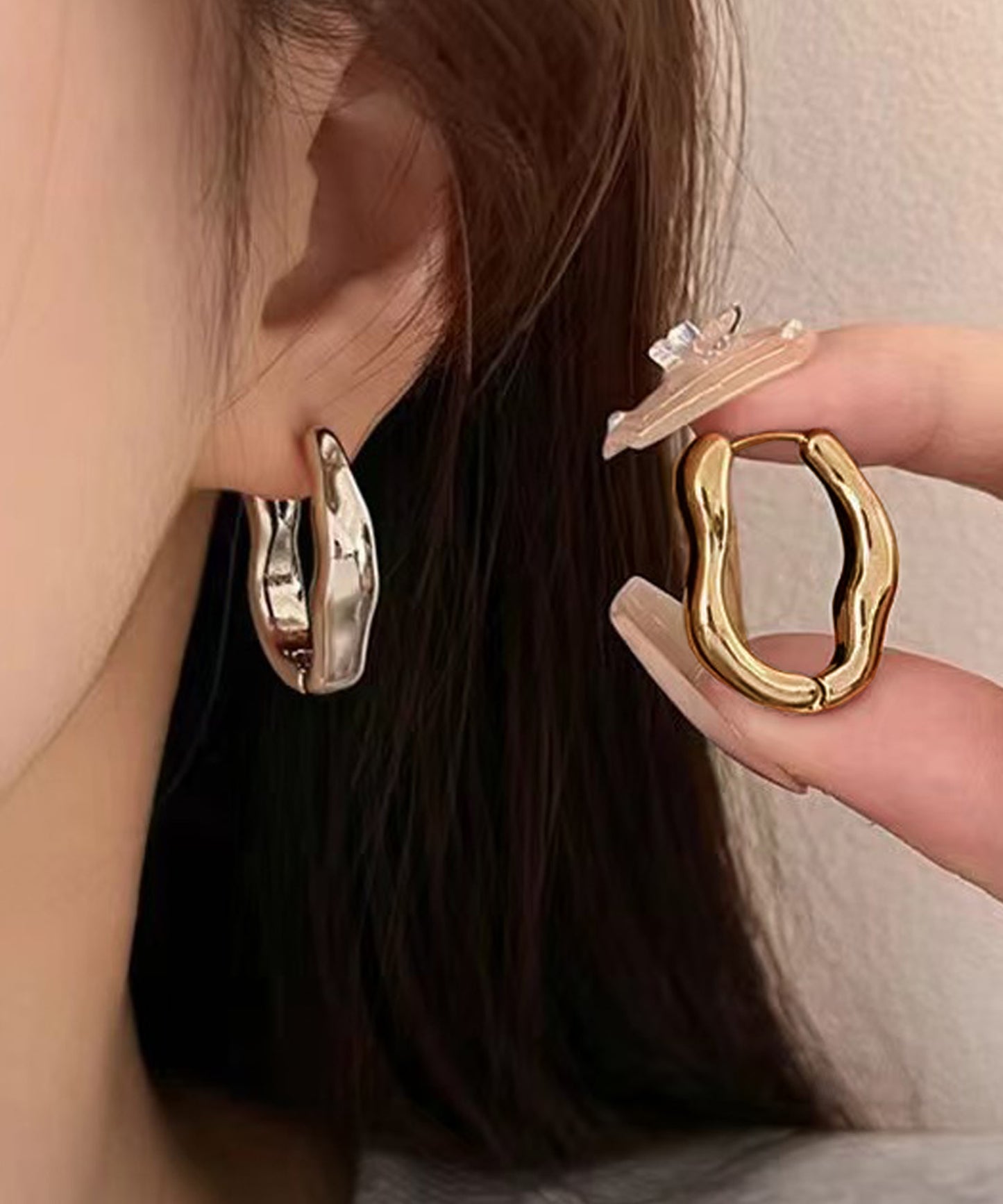 blackdia ocean オーバル ニュアンス フープピアス