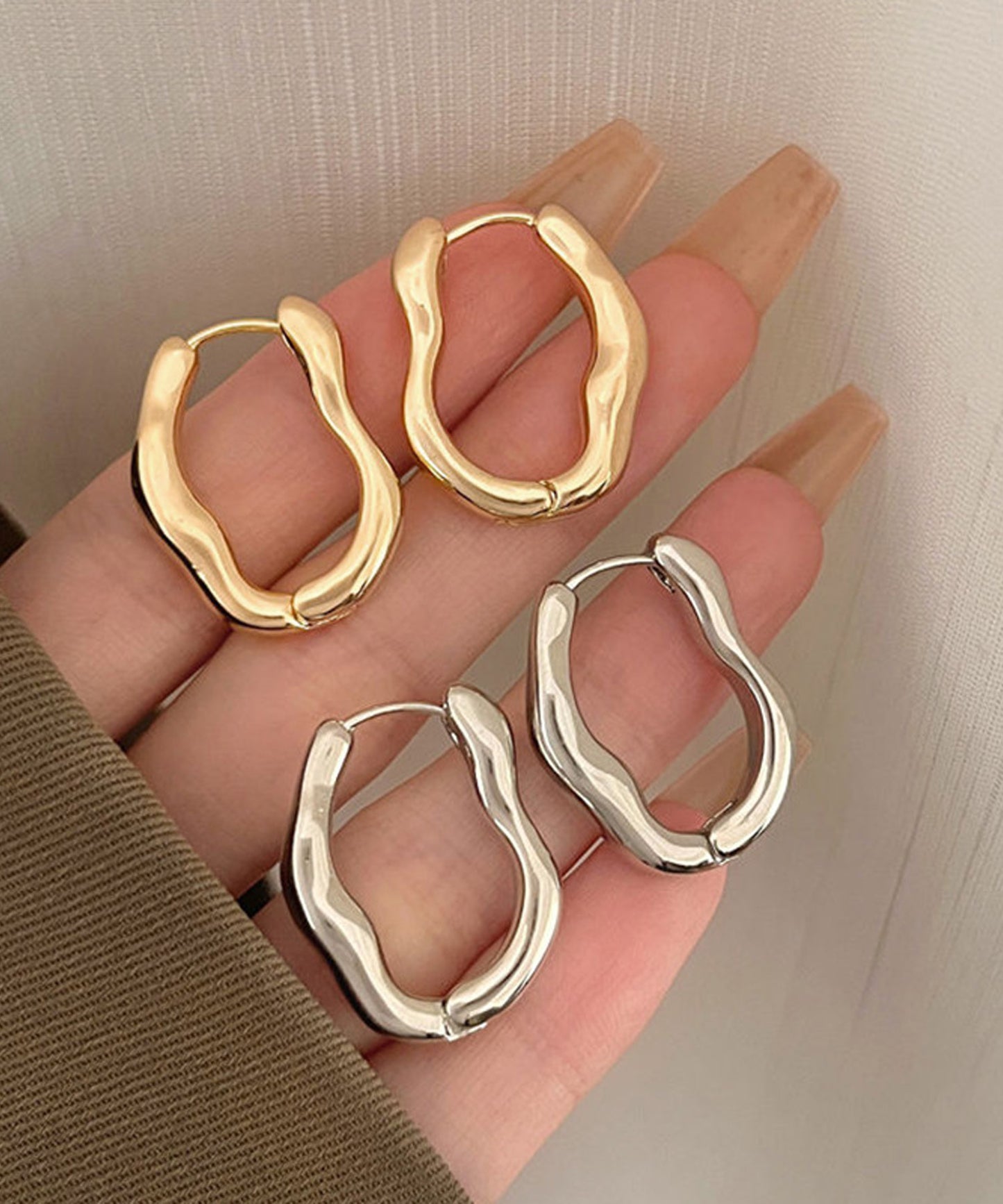 blackdia ocean オーバル ニュアンス フープピアス