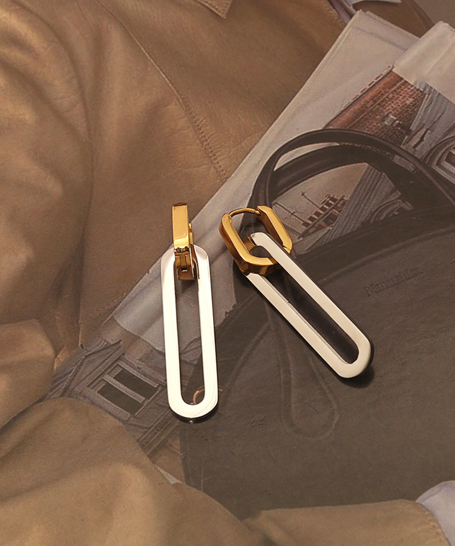 blackdia ocean レクタングルバイカラーピアス