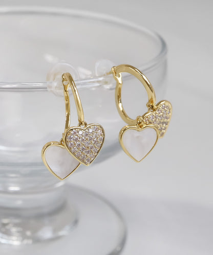 【今週末限定価格】blackdia ocean ダブルハート ジルコニアピアス