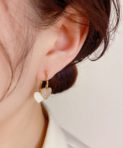 blackdia ocean ダブルハート ジルコニアピアス