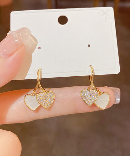 blackdia ocean ダブルハート ジルコニアピアス