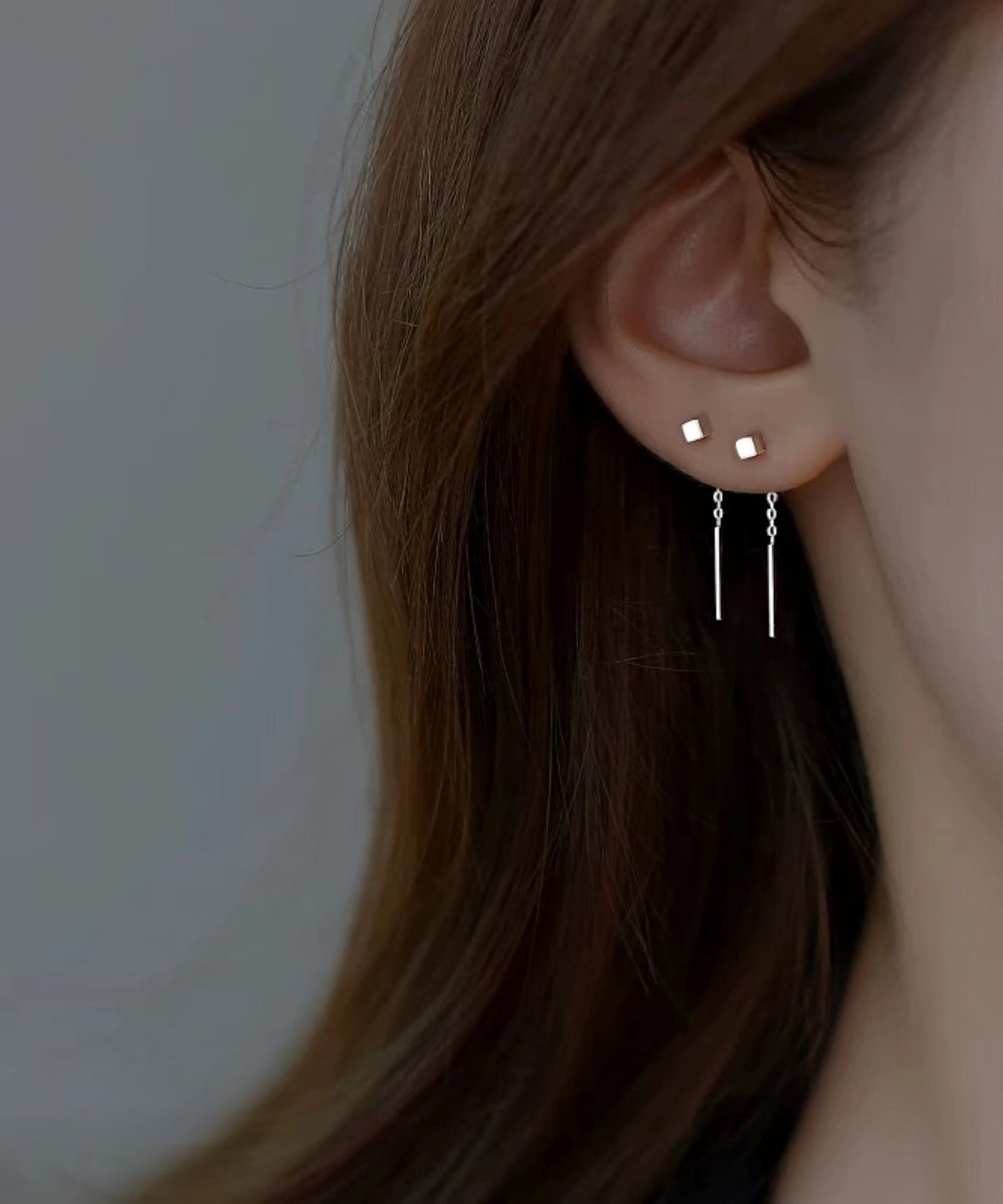 blackdia ocean スクエア チェーンピアス silver925