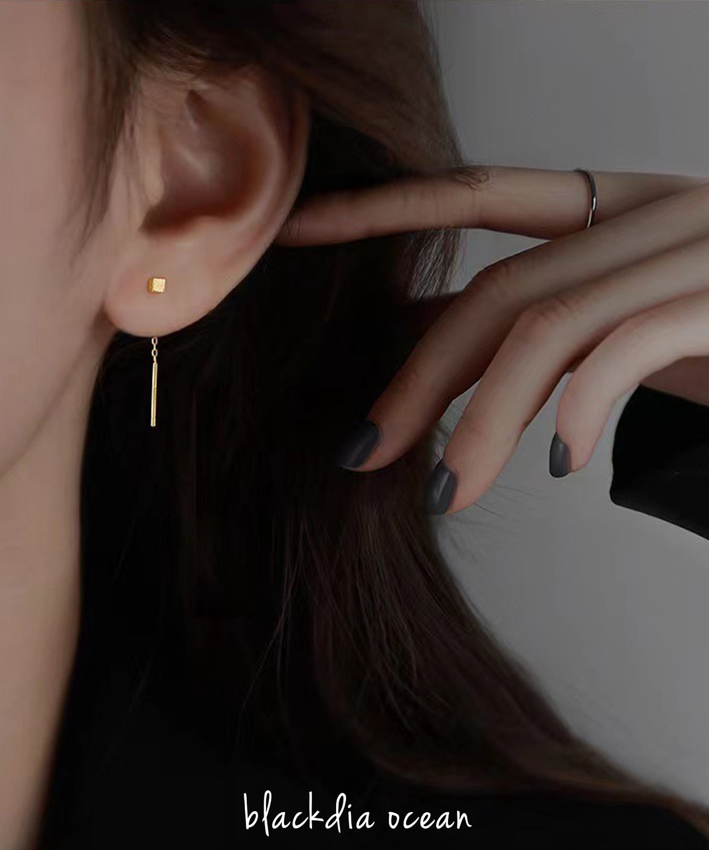 blackdia ocean スクエア チェーンピアス silver925