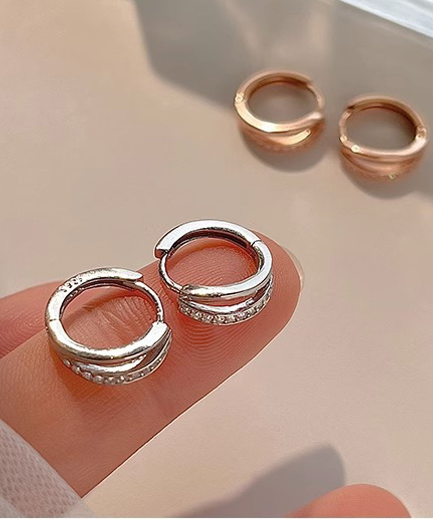 blackdia ocean ジルコニア デザインフープピアス