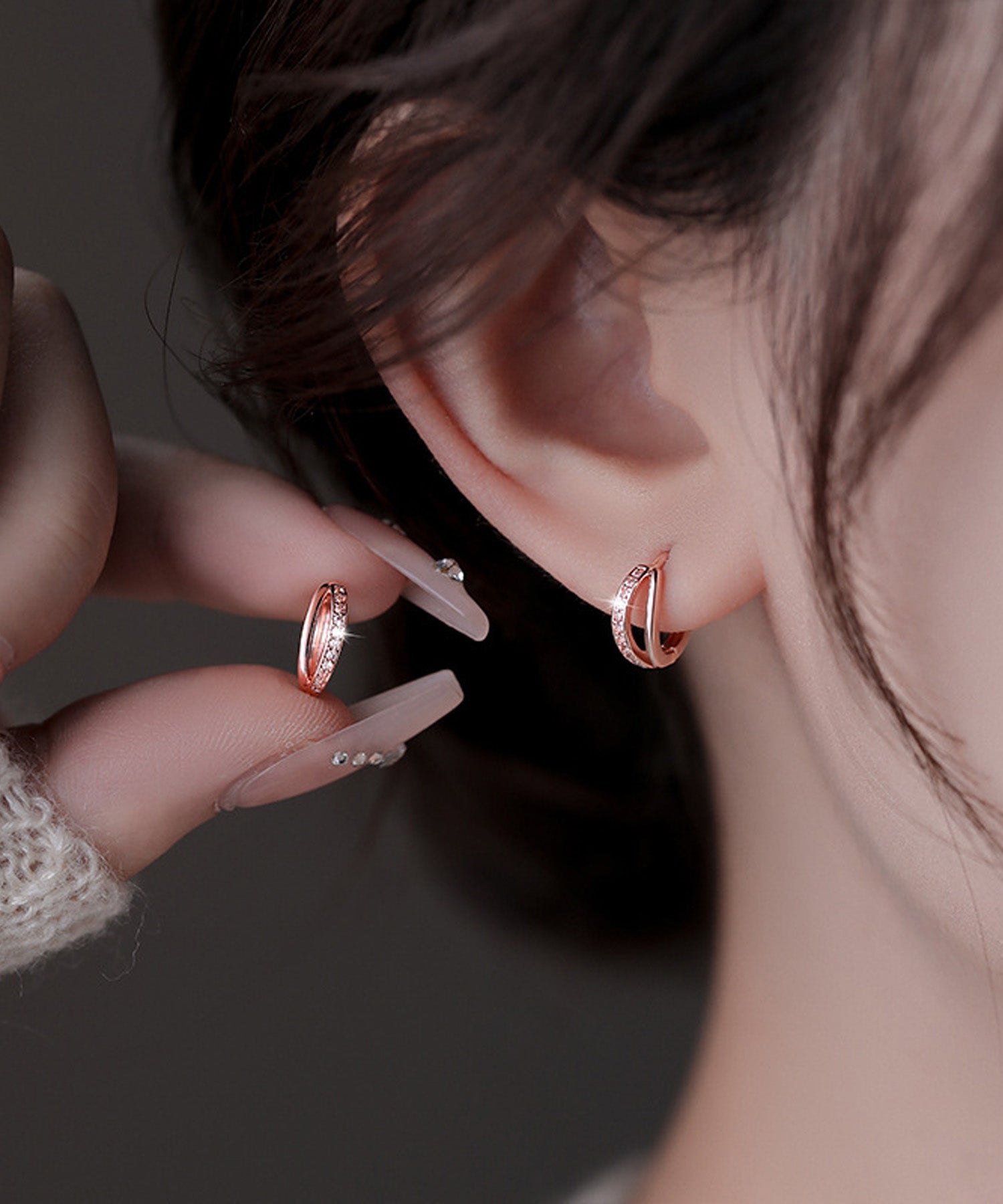 blackdia ocean ジルコニア ツインフープピアス blackdia ocean ジルコニア ツインフープピアス
