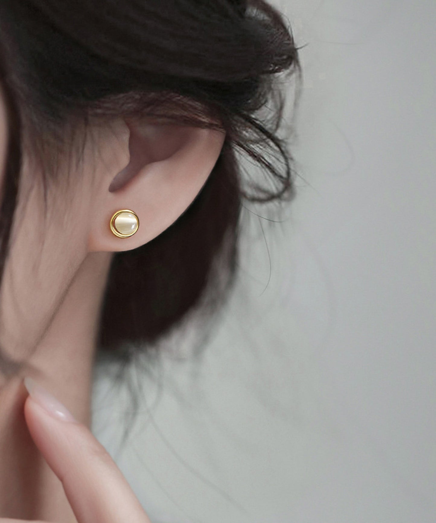 blackdia ocean サークルストーン スタッドピアス