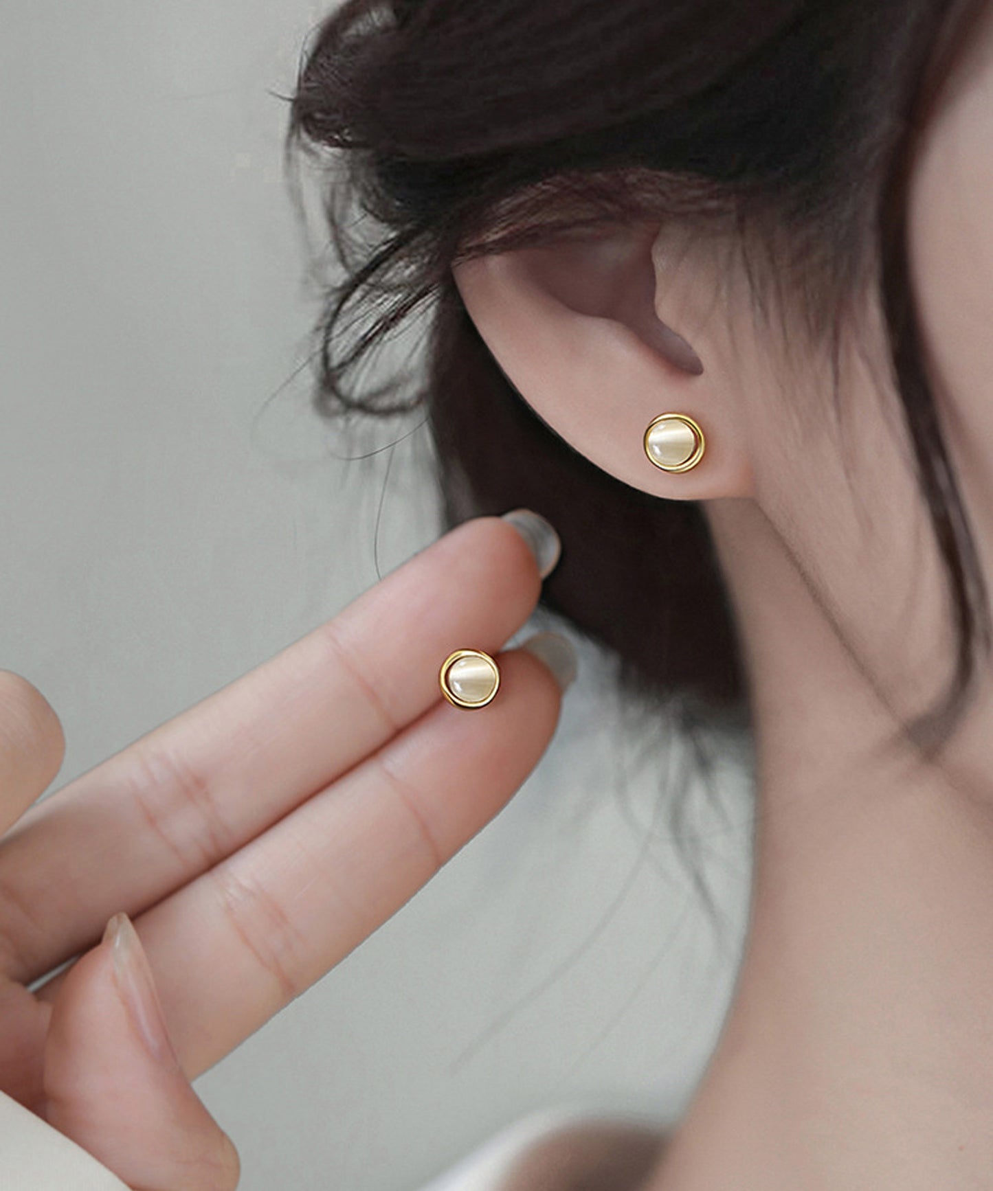 blackdia ocean サークルストーン スタッドピアス