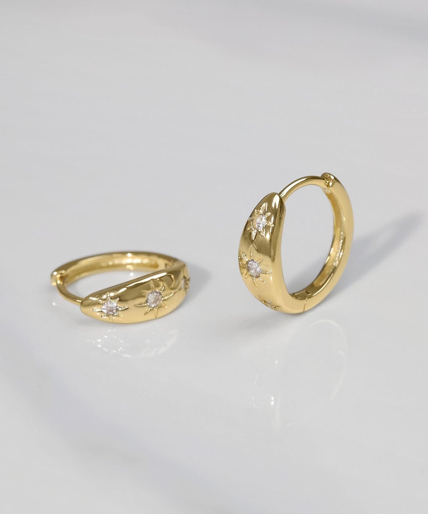 blackdia ocean ジルコニアスターフープピアス