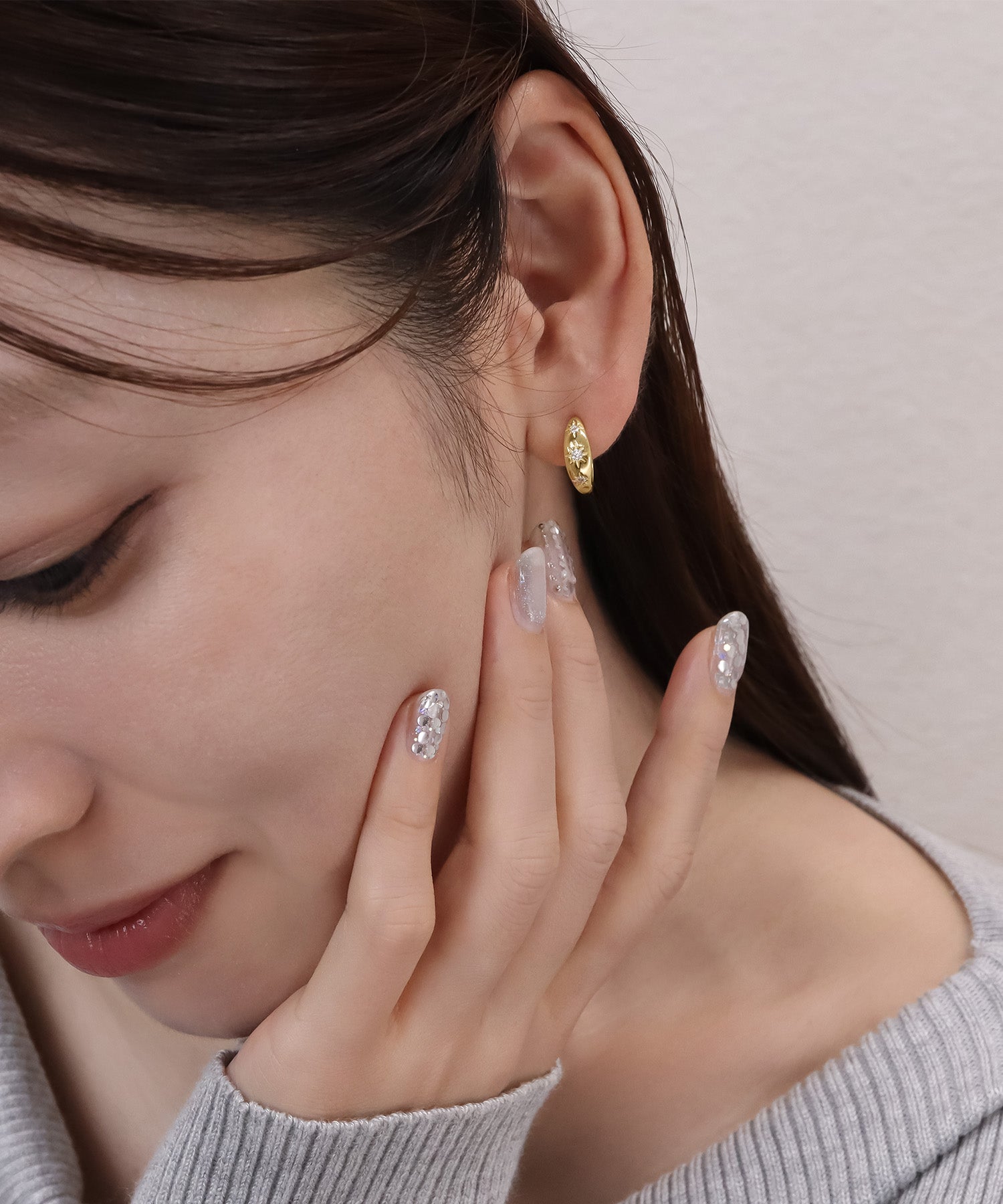 blackdia ocean ジルコニアスターフープピアス